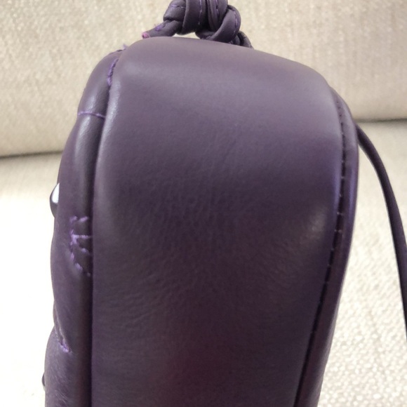 Valentino by Mario Valentino Quilted Leather Crossbody in Blackberry - Picture 7 of 10